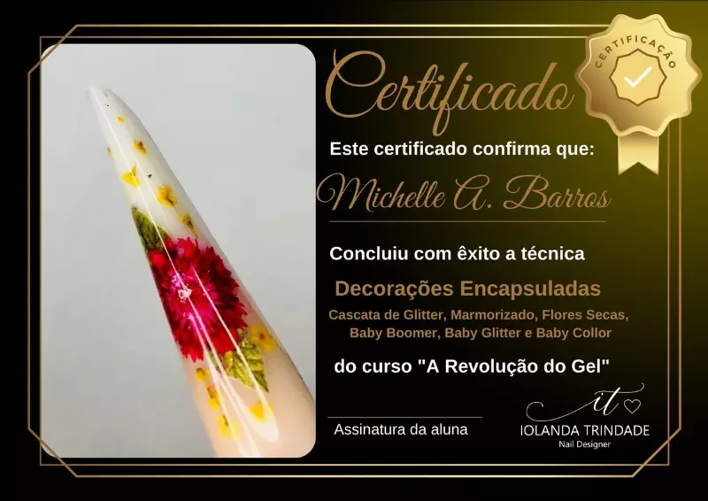 Certificado Nail Designer - Decorações Encapsuladas